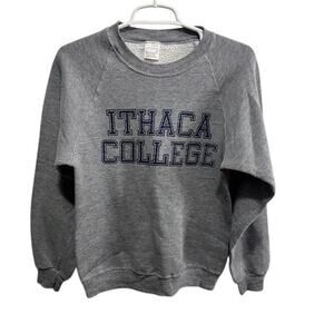 Vintage Artex Ithaca College 80s Crewneck Gray Blue Sweatshirt Men's Small